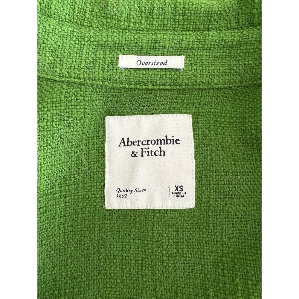 Abercrombie Bright Green Textured Button Down XS - Picture 6 of 8